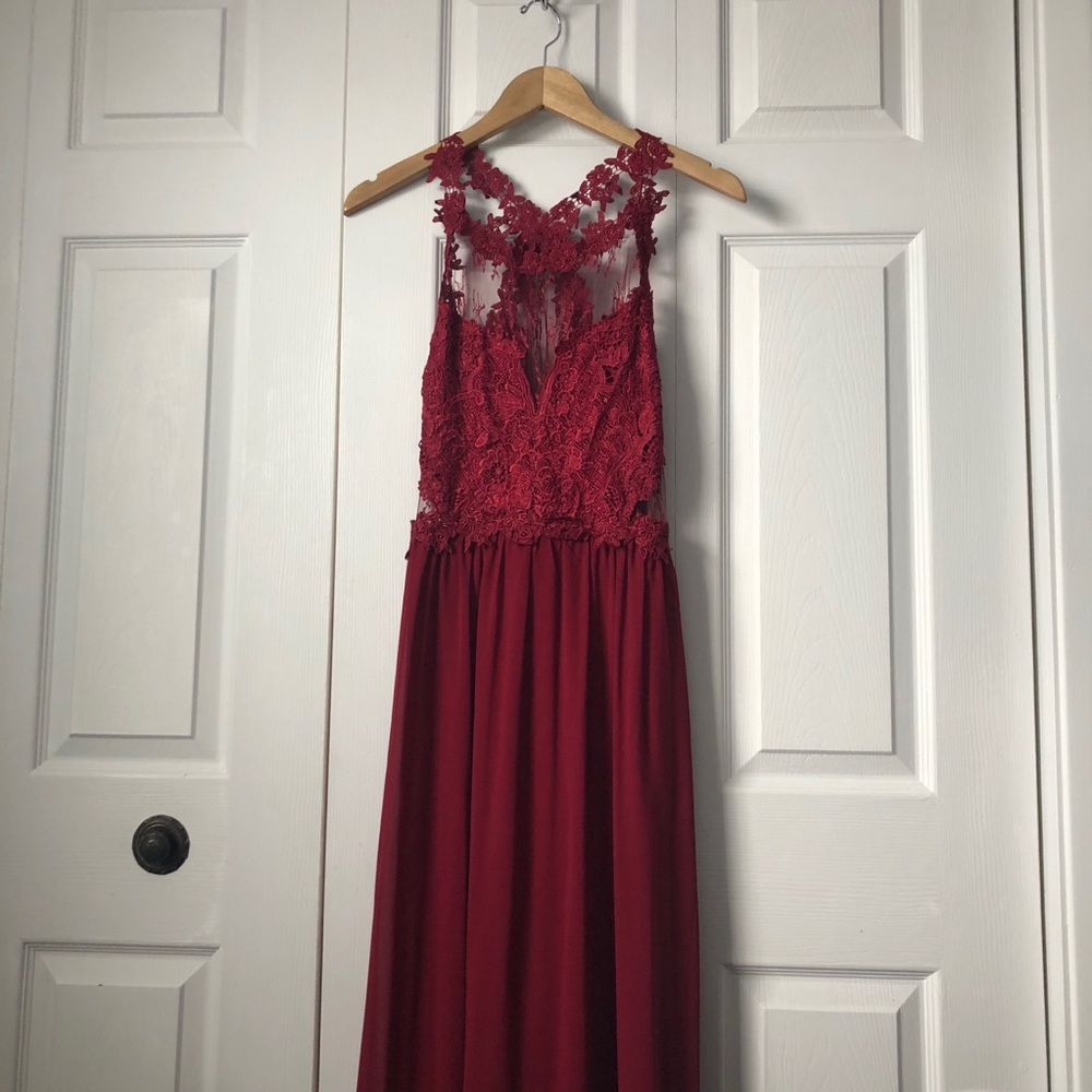 Wine coloured dress